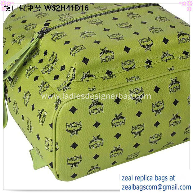 High Quality Replica MCM Medium Top Studs Backpack MC4232 Green - Click Image to Close